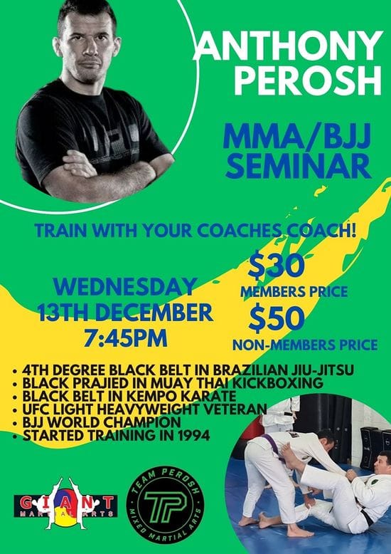 BJJ & MMA Seminar with Coach Anthony Perosh